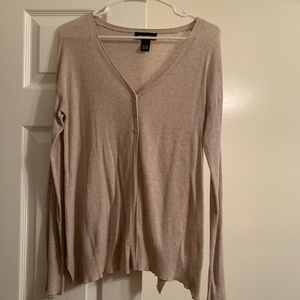 Beige waffle knit cardigan